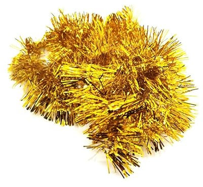 PTNKUIIY 12 Stücke Girlande Weihnachten Lametta Metallische Glänzende Weihnachtsbaum Girlande 2m * 7cm Weihnachtsgirlanden Lamettergirlande Weihnachtsbaum Dekoration Geburtstags Party Dekoration-Gold