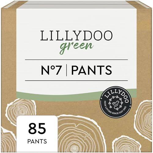 LILLYDOO green - Couches-culottes respectueuses de l'environnement, Taille 7 (17+ kg), Box mensuelle (85 pièces)
