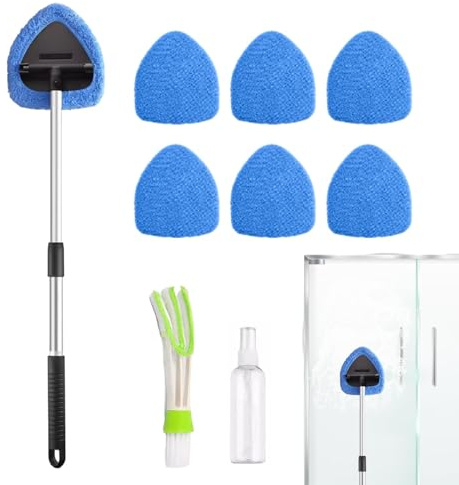 Missmisq Autowaschbürste Teleskop Autoscheiben Innenreiniger Teleskop Scheibenreiniger Mit 6 Mikrofaserpads Windschutzscheiben Reiniger Auto Fensterwischer Kit Mit Reinigungswerkzeug