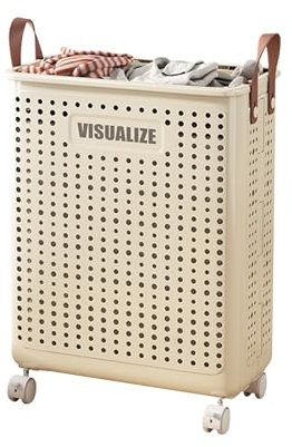 Ergocar Cesto Ropa Sucia Con Ruedas Universales Giratorias Móviles Móviles Mobile Dormitorio Transpirable Hollow Para Juguetes, Ropa, Organizador De Contenedores De Almacenamiento