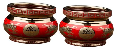 IMIKEYA 2St Räuchergefäß japanische Räucherstäbchen Vintage Wohnkultur feng Living Room Decoration wohnzimmerdeko Duftlampe zarter Weihrauchbehälter Weihrauchbrenner aus Keramik rot