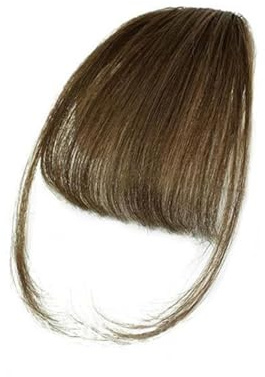 Haarpony Echthaar-Pony, natürlicher Bang-Haarclip, Pony, Fransen mit Schläfen, Haarteil for Frauen, Clip-on-Air-Bang, 11,4 cm Pony-Verlängerung(Light Brown)