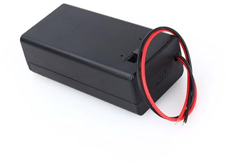 Fafeicy Caja de Soporte de Batería 9V con Interruptor de Encendido/Apagado, Plástico, Portapilas con Cable para Proyectos Electrónicos