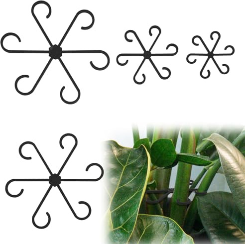 XIHIRCD 4pcs Supports Tiges Plantes, Grimpantes Plantes d'Intérieur Supports Tiges Plantes Grimpantes Supports Tiges Plantes Grimpantes Accessoires de Croissance pour Plantes Grimpantes (Noir)