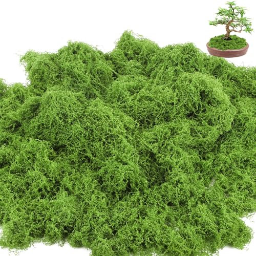 BREANIFULL Fausse Mousse Végétale Decorative 200g Fausse Végétale Mousse Décorative Florales Plantes artificielles pour Noël et la décoration Murale dans la Maison