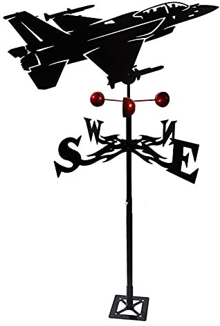 OLSKFUH Girouette Indicateur De Direction du Vent, Support en Métal De Chasse Girouette pour Toit Extérieur Ferme Cour Jardin,