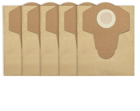 HEIBTENY Bags for Einhell Wet and Dry Vacuum Cleaner Dust Bags 20 L for BT-VC 1250S Pack of 5 High Filtration Compatible 2342167, 2342175, 2342341, 2342425, 2347130
