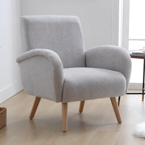 Ya-Home Sessel Wohnzimmer Loungesessel aus Chenille Polstersessel mit Holzbeinen, Clubsessel Sofa für Wohnzimmer/Schlafzimmer | Sessel für Wohnzimmer, skandinavisch, Chenille, Sessel, 1-Sitzer, bequem, für Schlafzimmer/Wohnzimmer/Cafe