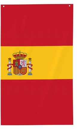 Spanische Flagge, dekorative Flagge, 90 x 152 cm, leichter und eleganter Stoff, individuelle Outdoor-Flagge