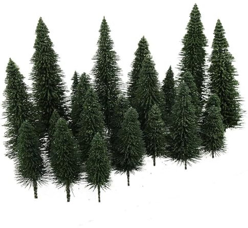 Diorama Supplies, 40 Stück, 5,2–12,6 cm, Landschaftsmodell, Kiefernbäume, verschiedene Größen, für HO O N Z, Weihnachtsdorf