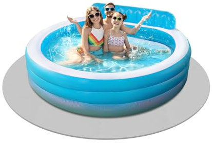 TkkMivcOC Tapis de sol rond 196 cm pour jacuzzi extérieurs, tapis thermique imperméable, tapis de protection de sol antidérapant, en EVA, gris