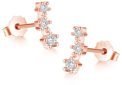 Loutade Ohrstecker Silber 925, Hypoallergene 925 Sterling Silber Ohrstecker | AAAAA Cubic Zirkonia Kleine Funkelnd Zirkonia Knorpel Schlafen Ohrringe Silber 925 Geschenke für Damen Frauen Freundin