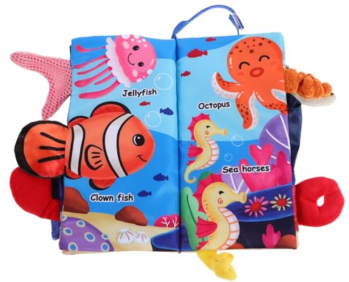 Abaodam Knisterstoffbuch Mit Ozeanmotiven Sanftes Babybuch Für Neugeborene Und Kleinkinder Interaktives Spielzeug Mit Berührbaren Elementen Leicht Tragbar Für Haushalt Und Reisen