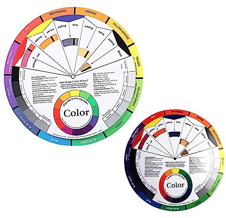 IMIKEYA 2pcs Creative Rotation Wheel for Nail Art Learning and Makeup Mixing Wheel Design for Women and Ladies Includes and Mixing Guide