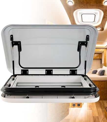 SHEUAO Lanterneau Caravane,Lanterneau Caravane avec LED - Structure Aluminium/Abs, 70° Max, 4 Épaisseurs Au Choix(Épaisseur du Corps:25-35 MM, 35-45 MM, 45-55 MM, 50-60 MM),800 * 500mm