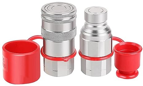 Tuesoa Acoplador HidráUlico NPT de 1/2 Pulgada Acoplamientos de ConexióN RáPida de Cara con Tapa Antipolvo de 2 Piezas