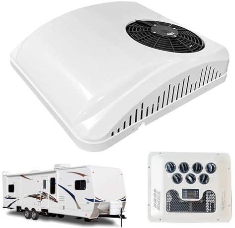 12V Air Conditioner and Heater, Ultra-Quiet Operation, Low Energy Use for Rapid Cooling in Trucks, Trailers, Boats, Motorhomes, and Caravans