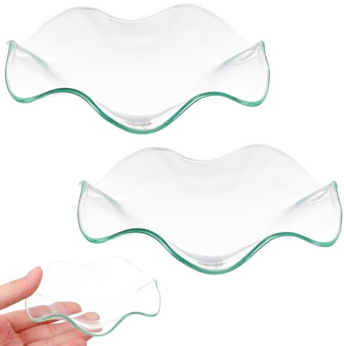 Soucoupe pour Huiles Essentielles en Verre, Lot de 2, Décor Table | Plateau Classique et Délicat, Usage Maison ou Salon de Beauté, Rangement pour Aromathérapie