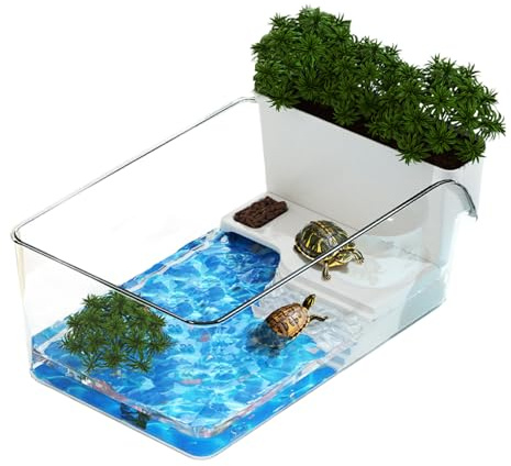 Schildkrötenpanzer | Mini Reptile Tank | Kleine Krabben Füttern Ein Lebensraum Des Backens - Transparentes Schildkröten -Terrarium - Aquarium Für Naturpädagogen Schildkröte Terrrapin Adoption
