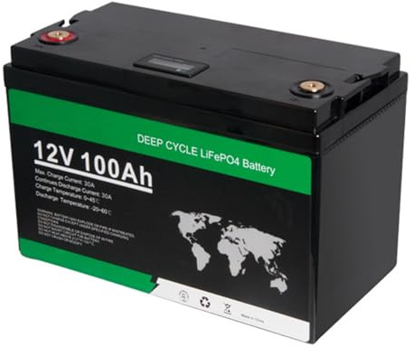 WSDAV 12V 100Ah Lifepo4 Lithium Battery Grade-A Cells Built-In 100A BMS Perfect for Home Energy Storage/RV/Solar System/Marina