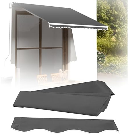 Generico Ricambio Telo Tende da Sole per Esterno avvolgibile 300x250, Tessuto di Ricambio per tendone, Protezione UV, antistrappo, per terrazza, Balcone, Cortile(10x8ft)