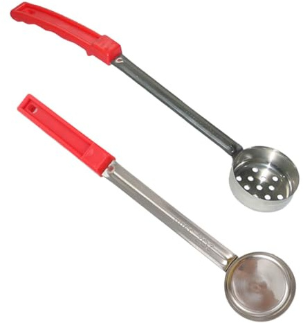 STOBAZA 2pièces Cuillère Doseuse Acier Inoxydable Louche Portion Contrôle Plat Sans Fuite Pour Sauce Pizza Manche Long Résistant Et Facile à Nettoyer