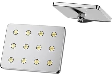 Cabezal de ducha de alta presión, ducha grande de lluvia, cabezal único con rociador superior, potente flujo de agua, ajustes ajustables, accesorio de baño fácil de instalar