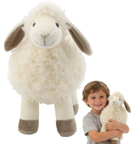 Xiyocadt Plüschtier Schaf 22 cm & 33 cm – Weiches Kuscheltier für Baby und Kinder, Flauschiges Stofftier Lamm als Schlafbegleiter, Süßes Schaf Plüsch zum Kuscheln und Verschenken (Weiß,33CM)