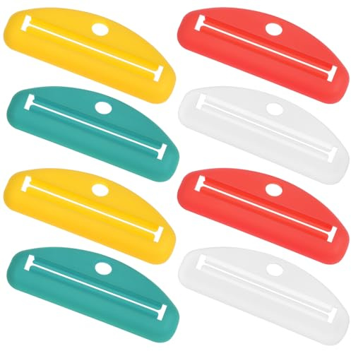 Tofficu Exprimidor Manual de Pasta de Dientes 8 Piezas Herramienta Portátil de Plástico Fácil de Usar para Baño y Viajes