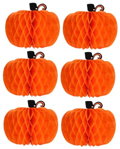LOLIPPYY 6 Pezzi Decorazioni Halloween e Pasqua a Forma di Palla di Fiori di Carta Nido D’Ape Leggere Riutilizzabili per Feste, Camere da Letto e Arredo Casa