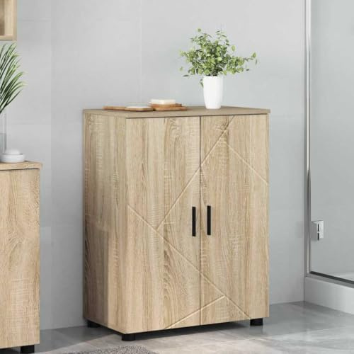 Lumanois Gabinete de Baño con Puerta Roble Sonoma 60 x 35 x 80 cm,Mobiliario,Tocadores,Tocadores de baño,21.35kg-883306