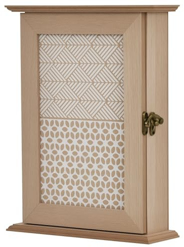 HOMCOM Armario para Llaves con 6 Ganchos Estilo Vintage Mueble de Pared de Madera para Llaves 20x6,5x26,5cm Madera