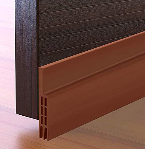 Hulameda Door Draft Excluder Strip, Self Adhesive Draft Excluder Tape for Noise Proof and Energy Saving, Door Bottom Seal Strip to Prevent Bugs Coming (Brown/2 Width x 39 Length)