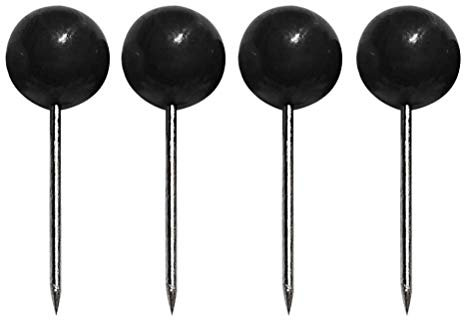 YeahiBaby Pinnadeln Karte Nagel Kunststoff Kopf Stahlspitze 300 Stück (Schwarz)