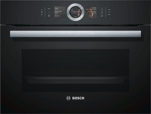 Bosch CSG656RB7 Serie 8 Smarter Einbau-Kompaktdampfbackofen, 45x60 cm, 1L Wassertank, Made in Germany, EcoClean Direct Plus Reinigungshilfe,Bosch Assist Backeinstellung auf Knopfdruck,TFT-Touchdisplay