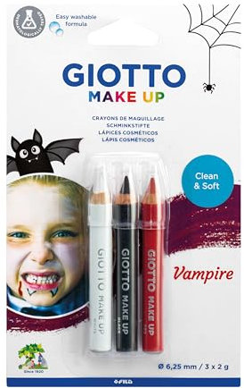 Giotto F473900 - Matita da trucco unisex, per bambini, colore: bianco, nero, rosso, 0