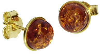 Ohrstecker - Classic 7 mm - Gold 585/000 - Bernstein
