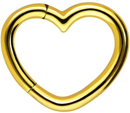 PIERCINGLINE Segmentring Clicker Herz aus Chirurgenstahl - Piercing für Ohr, Helix oder Daith in 4 stylischen Farben