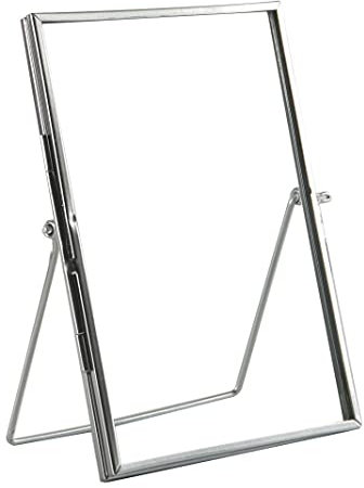 Nicola Spring Metal Photo Frames - Fits Photo Size 5 x 7 (13 x 18cm) - Pack of 2 - Silver Picture Frame Portrait Orientation Freestanding Certificate Display Poster Case