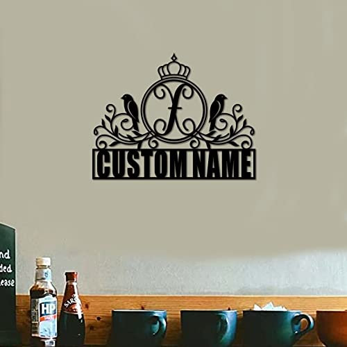 Monogramm geteilter Buchstaben-Namensschild X, Metall-Wandkunst, personalisiertes Familien-Nachnamen-Metallschild, Hochzeitsgeschenk, Familiennamenschild, Einweihungsgeschenk, Türaufhänger, 61 cm,
