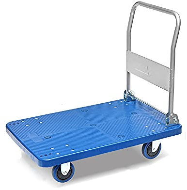 Plattformwagen Plattform Handwagen mit ruhigen Rädern bewegt Wagenwagen mit faltbarem Griff und hoher Gewichtskapazität for Fabrikengeschäfte Hochleistungswagen (Size : 63 * 105-mute)
