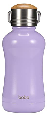 YOHKOH Mini bouteille d'eau isotherme avec couvercle en bambou – Petite bouteille d'eau isotherme sous vide de 250 ml pour femmes et enfants, chaud pendant 12 heures et froid pendant 24 heures –