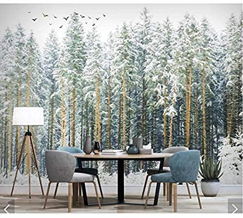 XLMING paisaje de invierno Decoración Fotomural sala Sala de estar Pared Pintado Papel tapiz no tejido-430cm×300cm
