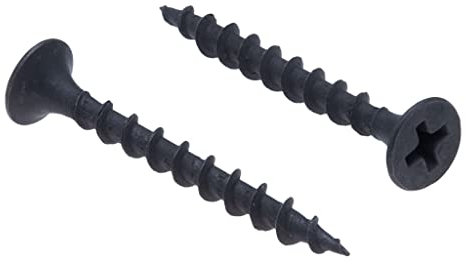 4.2x70mm Schwarze Trockenbauschrauben, Selbstschneidend, Phillips-Senkkopf, Grobgewinde, Scharfer Punkt,Schwarzes Phosphat Holzschrauben, Gipsschrauben für Gipskartonplatten (25 pcs)