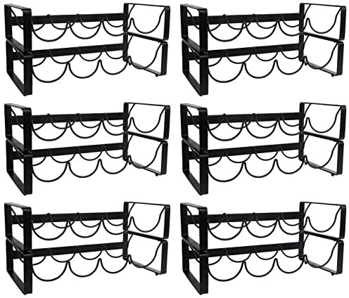 Novaliv Flaschenregal für 48 Flaschen Weinregal schwarz Metall stapelbar 11x40x20 Weinflaschenregal Weinhalter Weinregal stehend Weinständer Getränke Regal Flaschenregal stapelbar Flaschenregale