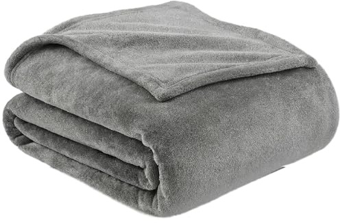 Julido Kuscheldecke in Anthrazit aus Coralfleece, Wohndecke 150x200 cm Tagesdecke, Flauschige Decke für Couch, Kuscheldecke warm, Sofadecke kuschelig, Fleecedecke