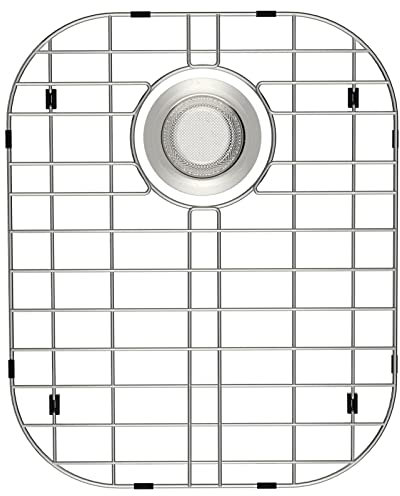 Alonsoo Lot de 1 grille de protection d'évier pour évier de cuisine en acier inoxydable, grille inférieure pour évier de 40,6 x 33 cm (L x l) avec drain arrière