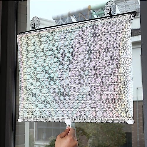 YHBZ Verdunkelungsrollos mit Saugnäpfen,Stanzfreie versenkbare Rollos,Tragbarer temporärer Sichtschutz,Sonnenschutz-Isolierung Beschattungsvorhang,Leichtes Anheben,W40*H60cm(15.7 * 23.6in)-Silver