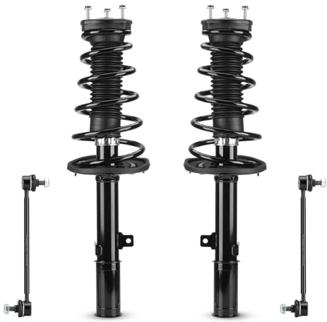 Rear Struts w/Coil Spring & Sway Bar Links for 2004-2006 Toyota Camry / 2004-2006 Lexus ES330 (Exc. Adaptive Variable Suspension), Shock Absorber Assembly Replace 172207 172208 K90345, 4PCS