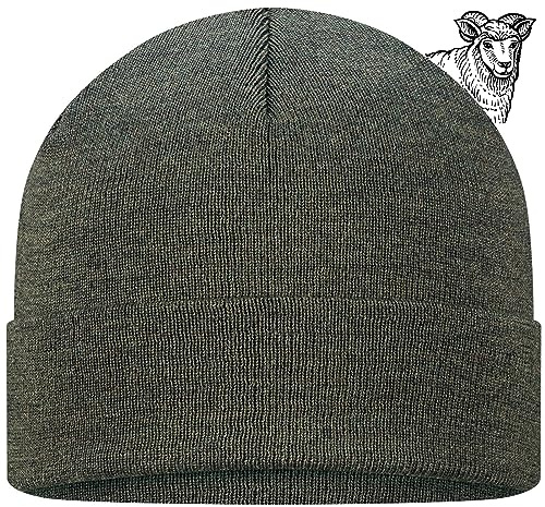 TODO 100% Merino Mütze, Winter Alltag. Wolle Hält Warme Beanie Herren und Damen, Jäger Mütze Herren (Merino 100%, Khaki)